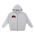 FLOWER GRAY ALBANY STREETWEAR ROSE ZIP HOODIE