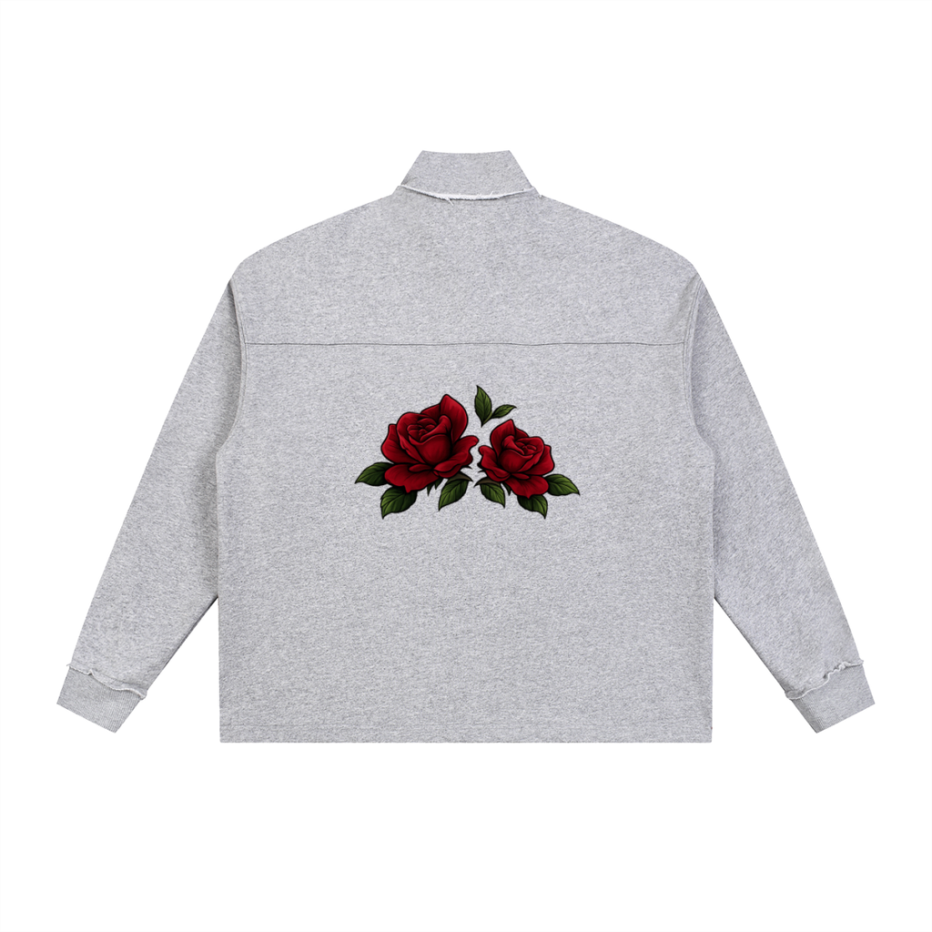 FLOWER GRAY ALBANY STREETWEAR ROSE QUARTER-ZIP