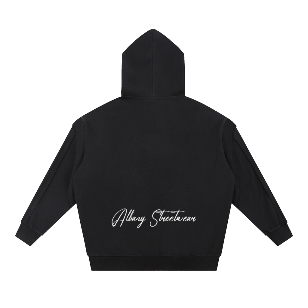 BLACK ALBANY STREETWEAR ROSE ZIP HOODIE