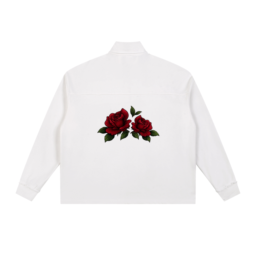 BEIGE ALBANY STREETWEAR ROSE QUARTER-ZIP